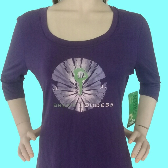 ALO BAMBOO T - SHIRT 3/4 SLEEVES DARK PURPLE ALO. - Picture 2 of 8